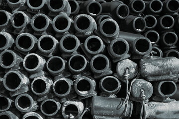Octopus fishing traps stacked on top of each other