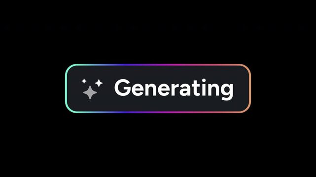 Generate AI button animation. Button for AI Generator. Colorful button. 4K Alpha Matte.