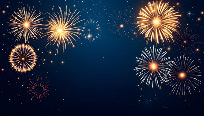 fireworks over the night sky, Happy New Year Fireworks: A Colorful Celebration, new year celebration, New Year's Eve Fireworks: A Stunning Visual Spectacle with text space