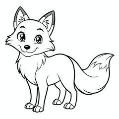 Obraz premium fox silhouette vector outline 