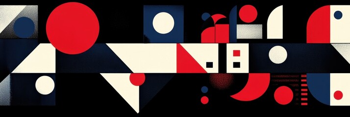 幾何学模様の抽象的なデザインが印象的なアート作品