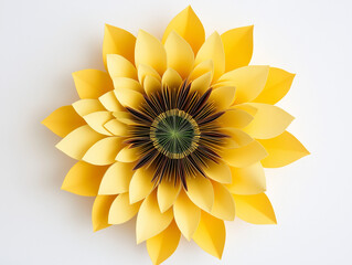 Obraz premium Sonnenblume aus Papier in leuchtenden Farben