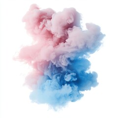 Fototapeta premium ピンクと青の煙が混ざり合う幻想的なビジュアル表現