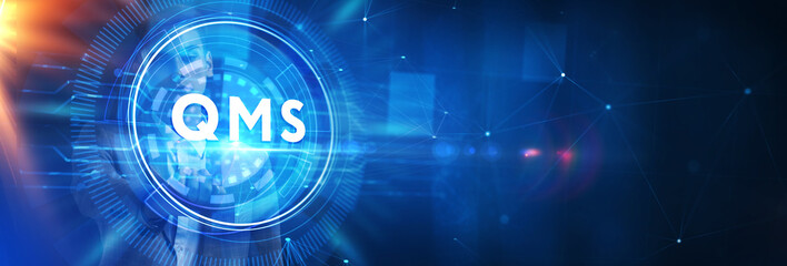 Quality management system business and industrial technology concept. QMS.