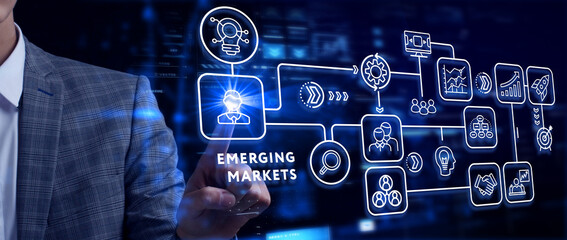 Business, Technology, Internet and network concept. Digital Marketing content planning advertising strategy concept. Emerging markets.
