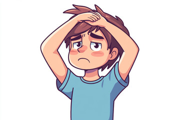 Confused calm guy on an isolated background