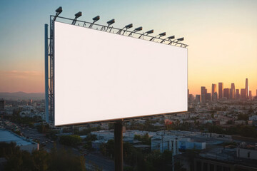 Fototapeta premium Banner billboard mockup for advertising in city useful for design 