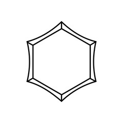 A mystical hexagon with abstract, sacred lines and esoteric symbols, perfect for magical, occult, and spiritual-themed art.