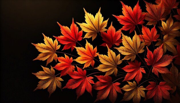 red and yellow autumn leaves