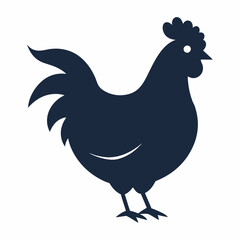 silhouetted of chicken vector icon with white background