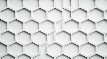 Naklejka premium A textured hexagonal pattern in white, creating a modern and minimalist aesthetic.