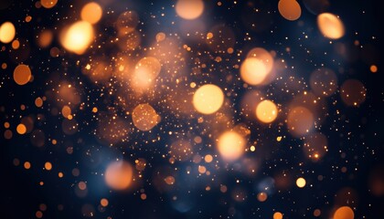 Obraz premium Abstract Dark Glitter Fire Particles Lights: Bonfire In Motion Blur With Fire Sparks And Fire Embers Particles Over Black Background