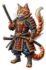 Ai animale antropomorfo come un samurai, tatuaggio 02