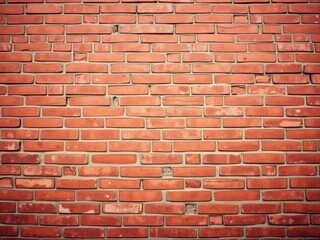Rustic red brick wall with rough and uneven texture, grunge, construction