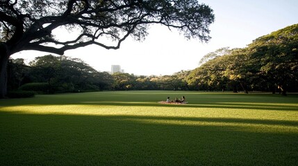 Obraz premium Family picnic, park lawn. 