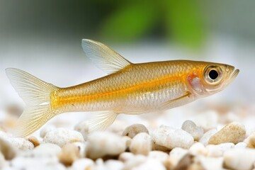 Obraz premium Minnow. Small Common Freshwater Fish in Isolated White Background