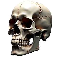 human skull isolated on transparent background