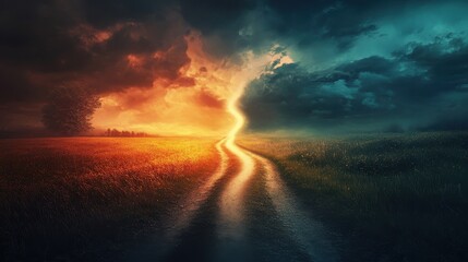 Dramatic Landscape: Contrast of Light and Shadow