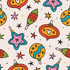 Hand drawn Christmas Pattern Christmas Decorations Background