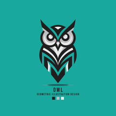 Geometric Style Owl Silhouette Design