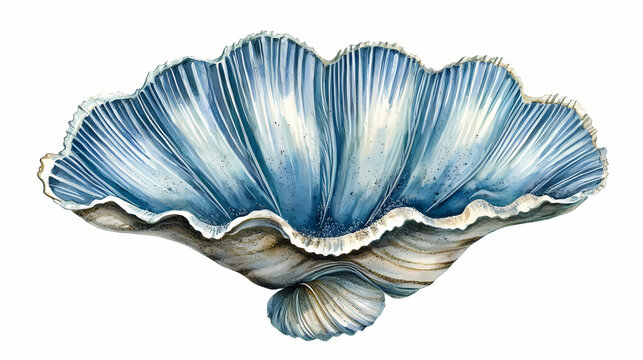 Png antique of shell clam blue white background. Cerulean. Illustration