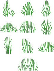 Bunch of cactus , bunch of tree flat design for decoration on plant in desert and garden.