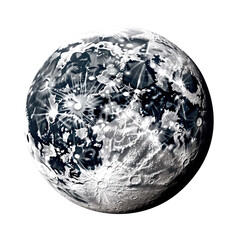 moon for decoration isolated on a white transparent background