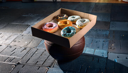 Box of Donuts on a Medicine Ball