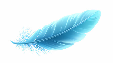 Feather softness, delicate azure plume. a gentle blue feather, light as air, evokes feelings of peace, tranquility, and the ephemeral beauty of nature. Cerulean. Illustration
