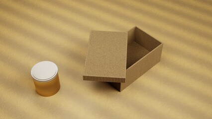 3D Unboxing paper box mockups 