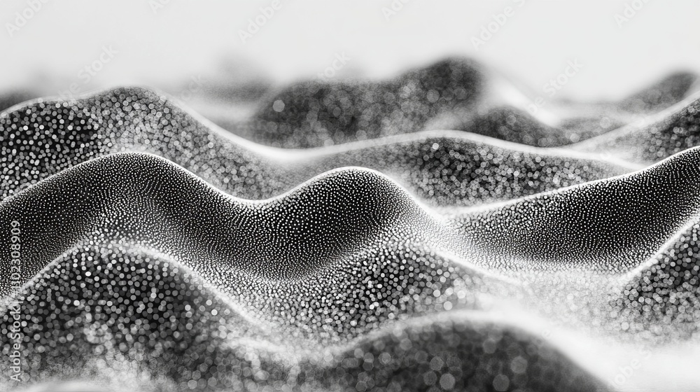 Wall mural discover the sophistication of a wave of small, round particles flowing effortlessly in an abstract 