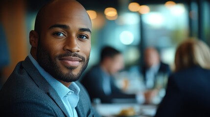 Fototapeta premium Happy Businessman Engaged in Office Boardroom Discussion