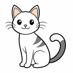 baby cat vector icon on white background
