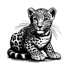 Leopard Cub Sketch Style
