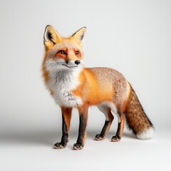 Fototapeta premium Realistic Fox Model in Studio Setting Showing Intricate Details and Vibrant Colors Highlighting Natural Features and Playful Expression for Wildlife and Nature Lovers