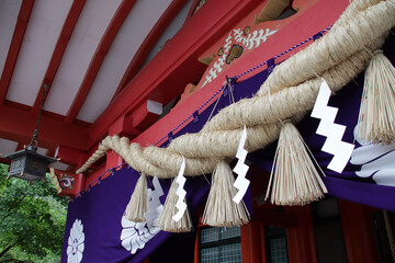 hall in a shinto temple (miyagiken gokoku shrine) in sendai in japan 