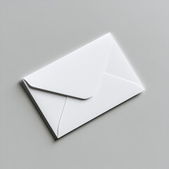 Clean and Minimalist White Envelope on Soft Gray Background for Office or Personal Correspondence and Creative Designs