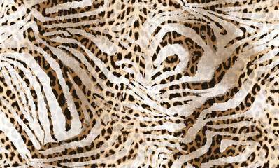 Leopard skin pattern, animal leather seamless design
