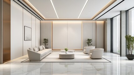 Elegant and Luxurious Modern Office Lobby Interior Design