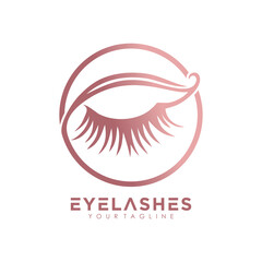 Eyelashes logo design vector icon with premium concept