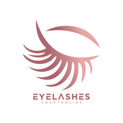 Eyelashes logo design vector icon with premium concept