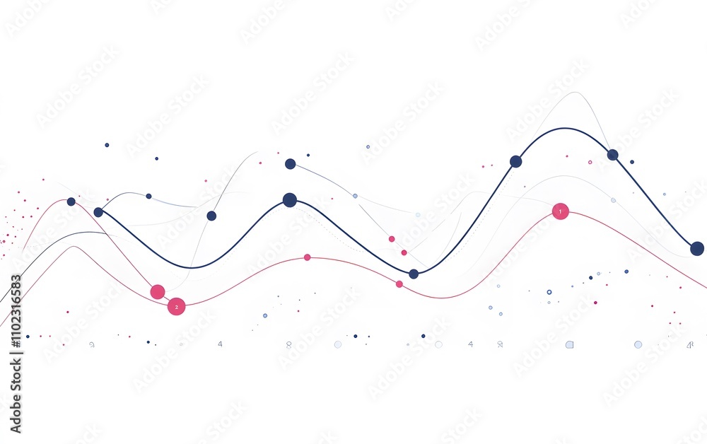 Poster dynamic data visualization with colorful lines.