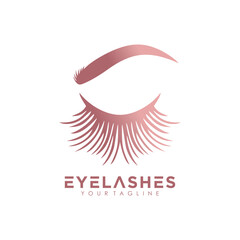 Eyelashes logo design vector icon with premium concept