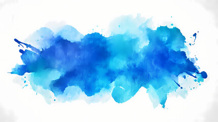 Obraz premium A watercolor painting on canvas with turquoise strokes and splashes. abstract art background using navy blue and cerulean colors. Cerulean. Illustration