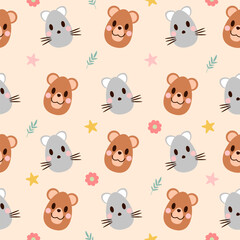 Fototapeta premium Seamless pattern with art design elements, and colorful Easter eggs.