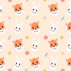 Seamless pattern with art design elements, and colorful Easter eggs.