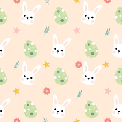 Obraz premium Seamless pattern with art design elements, and colorful Easter eggs.