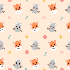 Naklejka premium Seamless pattern with art design elements, and colorful Easter eggs.