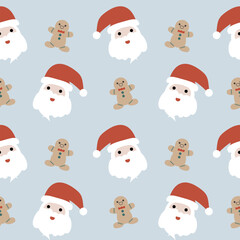 Seamless christmas pattern with snowfake, Gift box, color pastel.