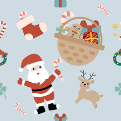Seamless pattern of Christmas, Gift box, other Vector graphics.